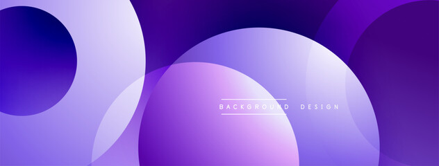 Poster - Layered circular shapes in vivid colors form a gradient-rich abstract design with smooth transitions, depth effects, and a modern, futuristic aesthetic