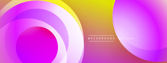 Aufkleber - Layered circular shapes in vivid colors form a gradient-rich abstract design with smooth transitions, depth effects, and a modern, futuristic aesthetic