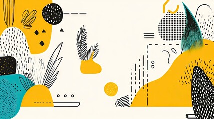 Sticker - Abstract shapes, organic forms,  bold colors