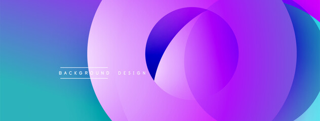 Fototapete - Abstract composition with layered circular elements, blending gradients and soft transitions, creating a sense of depth, motion, and visual harmony