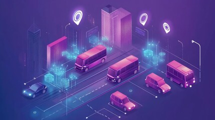 Aufkleber - a detailed infographic illustrating how iov connects vehicles with smart traffic systems and cloud a