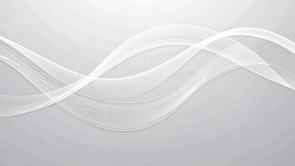 Poster - Abstract background featuring flowing white lines on a light gray gradient surface design element