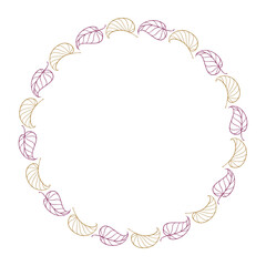 Wall Mural - an elegant autumn leaves circular wreath design ideal for invitations or decor