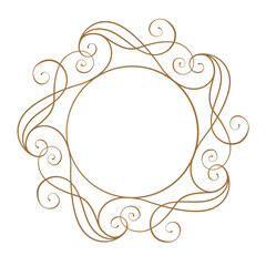 Wall Mural - an elegant and decorative vintage swirl vignette frame perfect for various creative projects and des