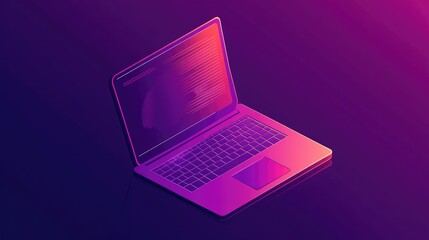 Poster - A professional business IT logo featuring a modern laptop icon and a streamlined, high-tech layout.
