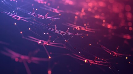 Poster - A visualization of a real-time AI-driven smart aviation monitoring system tracking air traffic efficiency.