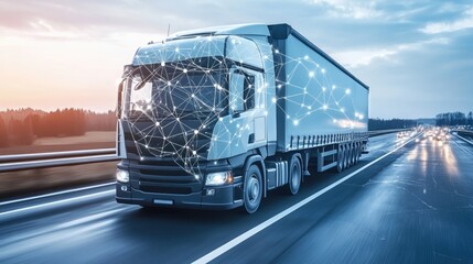 Poster - Blockchain-powered supply chain logistics with AI-driven cargo tracking, digital ledgers, and smart contract transportation systems.
