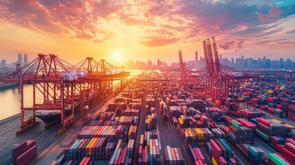 Poster - Blockchain-powered supply chain logistics with AI-driven cargo tracking, digital ledgers, and smart contract transportation systems.