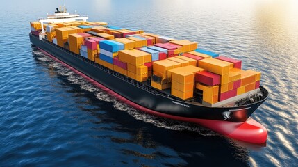 Poster - Next-generation cargo ship using AI-driven automation, alternative fuels, and energy-efficient logistics technology.