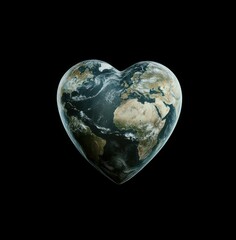 with its heart shaped form and radiant colors, this earth illustration inspires a message of love, u