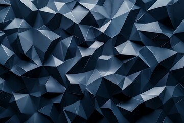 Poster - Abstract Dark Blue Low Polygonal Background Texture Image