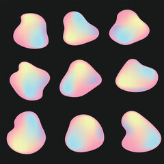 Poster - Abstract liquid gradient shapes set on black background