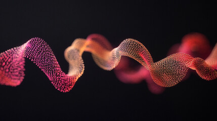 Aufkleber - Dynamic flowing wave visualization abstract space 3d render digital environment close-up motion graphics
