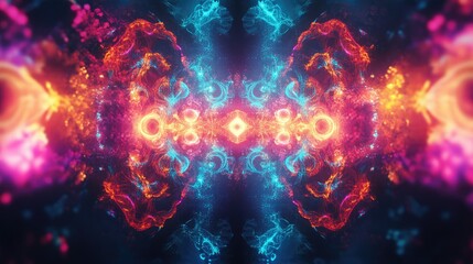 Poster - Abstract Colorful Digital Background with Flowing Light Effects