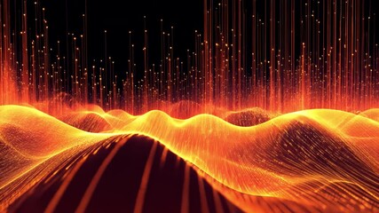 Fototapete - Digital Landscape: Abstract illustration of an evolving digital landscape, where flowing data streams create an ethereal and dynamic scenery.