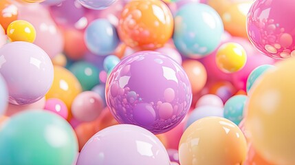 Poster - Colorful Floating Bubbles in a Dreamy Abstract Background