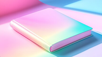 Poster - Colorful Pastel Gradient Notebook on Soft Background with Light Effects