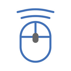 Poster - Wireless Mouse Icon Illustration in Blue Colour