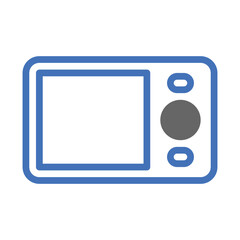 Poster - Simple Blue Digital Camera Icon Vector Graphic