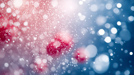 Wall Mural - vibrant abstract background with bokeh lights in red and blue hues, creating festive and dreamy atmo
