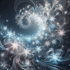 Wall Mural - holo storm of snowflakes