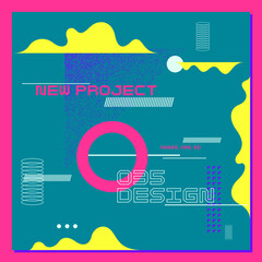 Fototapete - Abstract background with various bright geometric shapes. Concise design. A composition of figures of different shapes.