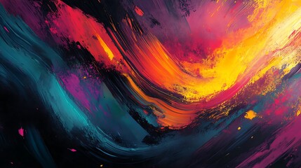 Aufkleber - vibrant abstract painting with a swirling mix of colors textures for Dynamic energetic evokes a sense of movement passion concept.