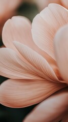 Aufkleber - Soft peach flowers blossom beautifully, their delicate petals layering and creating an inviting texture that captivates the senses in a tranquil garden setting