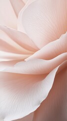 Poster - Soft hues of a pale flower gently open, showcasing layers of delicate petals that blend harmoniously in subtle light, highlighting nature's elegant design and gentle beauty