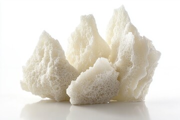 Poster - Delicate light background showcasing a unique porous texture artful detail of the material surface interesting composition natural form