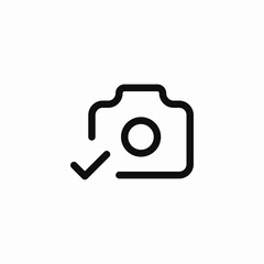 Poster - camera check approved icon vector sign