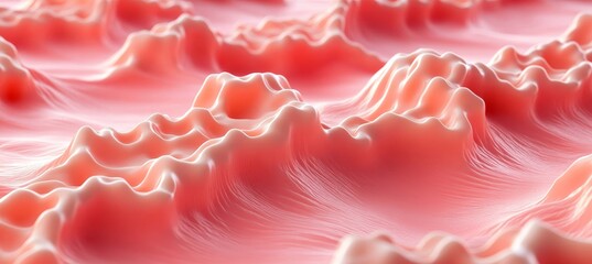 Poster - Seamless Soft Pink Gradient 3D Low Profile Background with Delicate Wave Texture Pattern