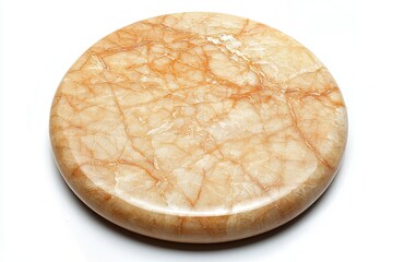 Poster - Circular marble stone object in macro photography with intricate vein patterns and polished smooth texture