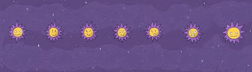 Wall Mural - Cartoon Faces in Space