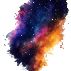 Wall Mural - An abstract illustration of a colorful cosmic nebula full of stars
