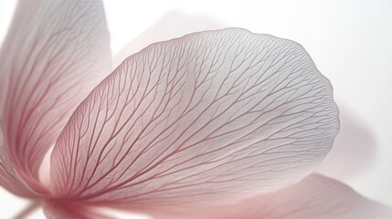 Aufkleber - Soft pastel flower petal displays exquisite veins and texture, illuminated to highlight its ethereal beauty. The light creates a gentle, airy backdrop that enhances its delicate charm