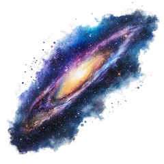 Wall Mural - A colorful and artistic depiction of a spiral galaxy in space