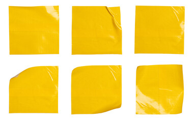 Poster - Set of yellow stickers sticky notes, Copy space for text preview sign tags labels elements design, isolated on white background, png