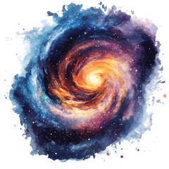 Wall Mural - A colorful spiral galaxy artwork depicting cosmic stellar formations