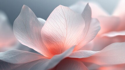 Poster - Soft pink petals unfurl gracefully, illuminated by gentle light that highlights their delicate textures. This serene moment conveys the soothing beauty of nature's artistry