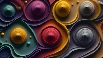 Wall Mural - A colorful abstract painting with many different colored circles