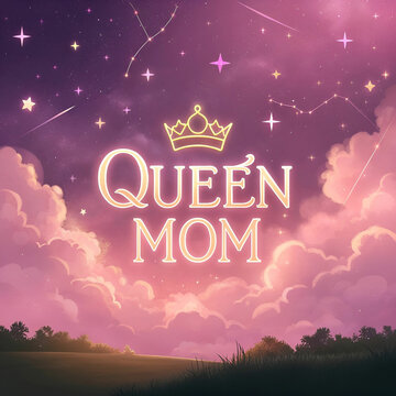 A fantasy-inspired Mother's Day banner with a dreamy, magical atmosphere and soft, glowing elements.