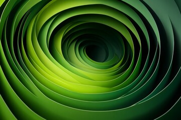 Aufkleber - Intricate spiral design showcasing vibrant green hues in a dynamic, abstract formation