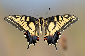 Poster - Colorful butterfly perched gracefully, showcasing vibrant wings in a natural habitat during daylight hours