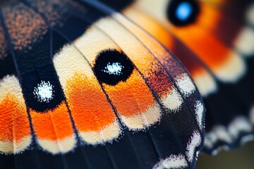 Poster - Vibrant butterfly wings showcasing intricate patterns in natural light