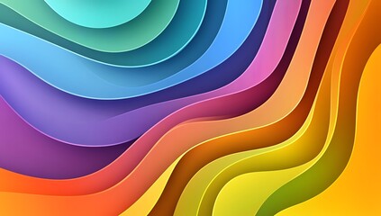 Poster - Abstract colorful wavy background with 3D waves, colorful gradient, multicolored lines and shapes, colorful wave patterns.