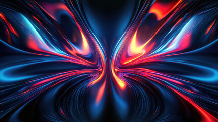 Poster - Vibrant abstract digital design showcasing dynamic colors and flowing shapes in a captivating composition