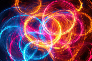 Poster - Colorful glowing lines create a dynamic and high-speed background with vibrant energy and motion