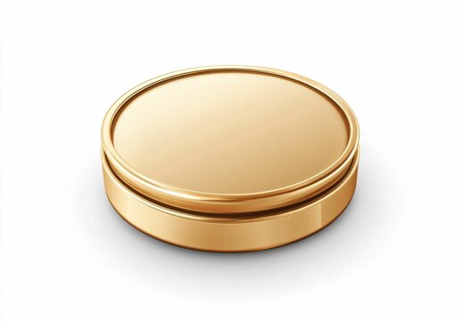 A 3D rendered gold podium designed for awards or product displays, set against a white background.