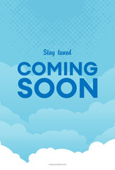 modern coming soon poster with stay tuned message